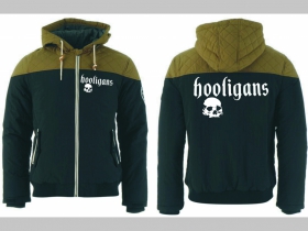 Hooligans - zimn&aacute; p&aacute;nska bunda zateplen&aacute; čierno-olivov&aacute; s kapucňou